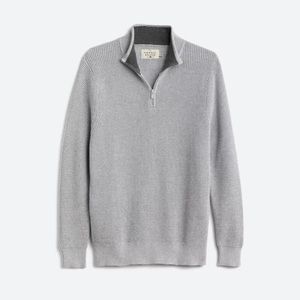 Light Gray The Normal Brand Waffle Knit Quarter Zip Sweater XL